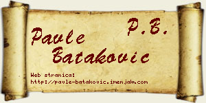 Pavle Bataković vizit kartica